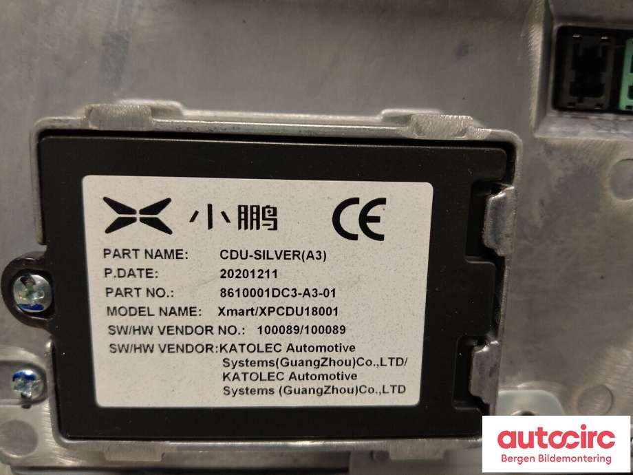 Instrument kjørecomputer til XPeng G3 2021-->> (XPENG|8610001DC3A301|)