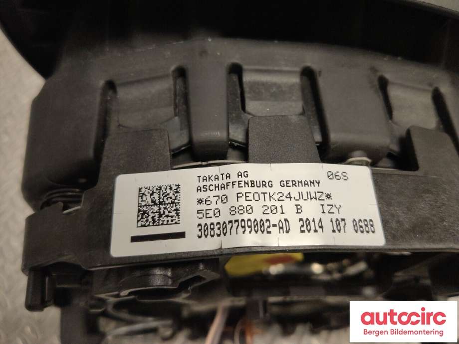 Airbag rattpute til Škoda Octavia 2013-2016 (Type III, Fase 1)  (SKODA|5E0 880 201 B|)