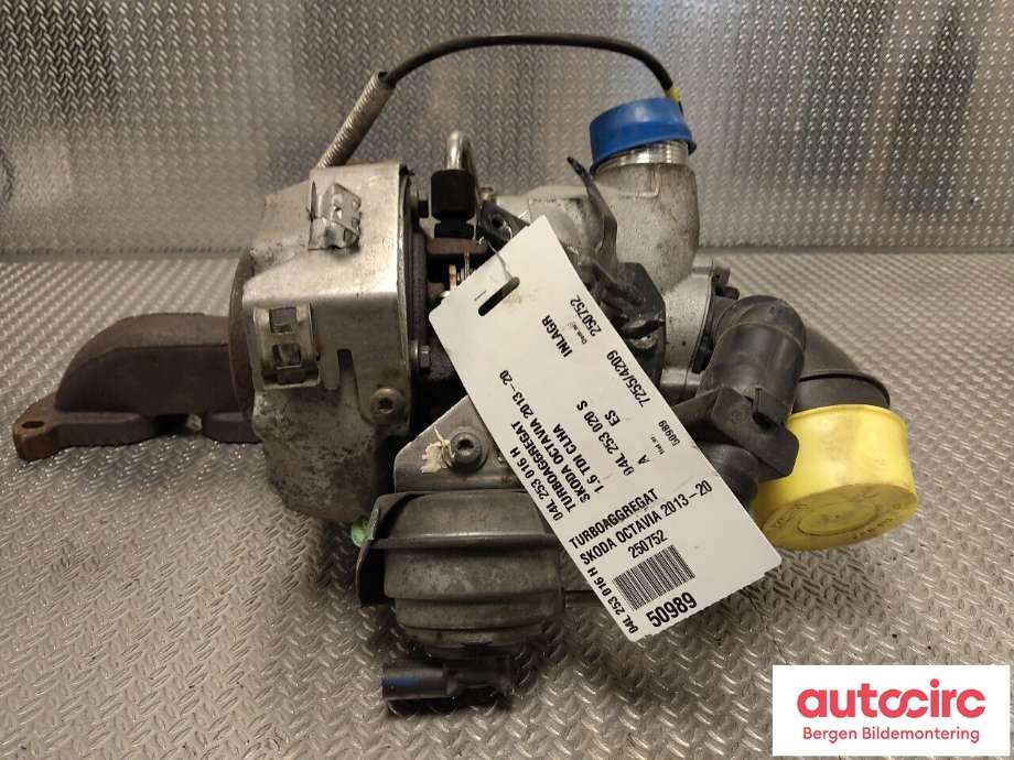 Turbo til Škoda Octavia 2013-2016 (Type III, Fase 1)  (SKODA|04L 253 016 H|04L 253 020 S|)