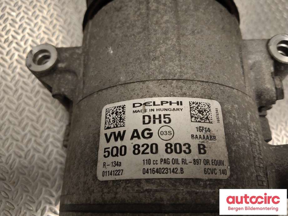 Aircondition kompressor til Škoda Octavia 2013-2016 (Type III, Fase 1)  (SKODA|5Q0 820 803 J|5Q0 820 803 P|)