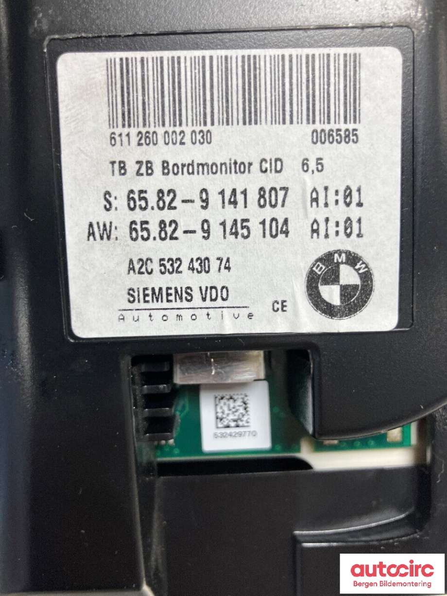 Speedometer til BMW 5-Serie 2003-2010 (E60/E61) (E60/E61) (BMW|62 10 9 194 890|)