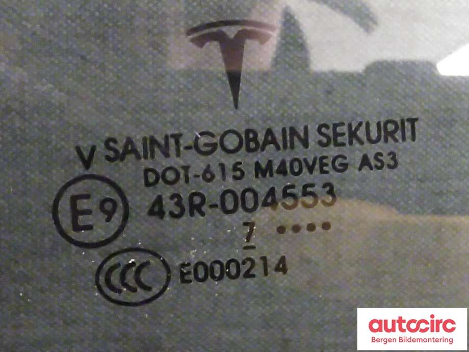 Siderute venstre bak til Tesla Model X 2016-->> (TESLA|1052717-00-D|)