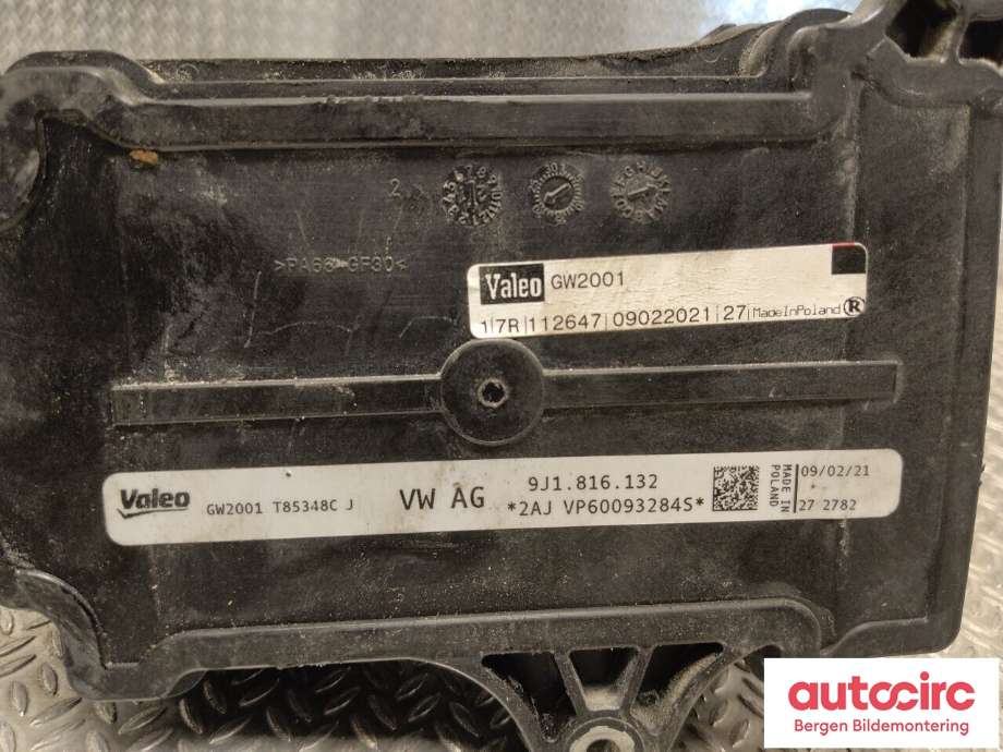 Varmeapparat register til VW ID.3 2020-->> (VOLKSWAGEN|9J1 816 132|)