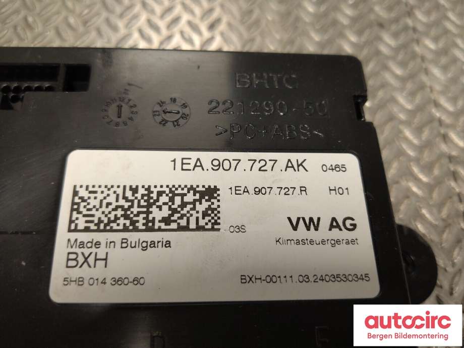 Styreenhet klima/aircondition til VW ID.3 2020-->>  (VOLKSWAGEN|1EA 907 727 AK|)