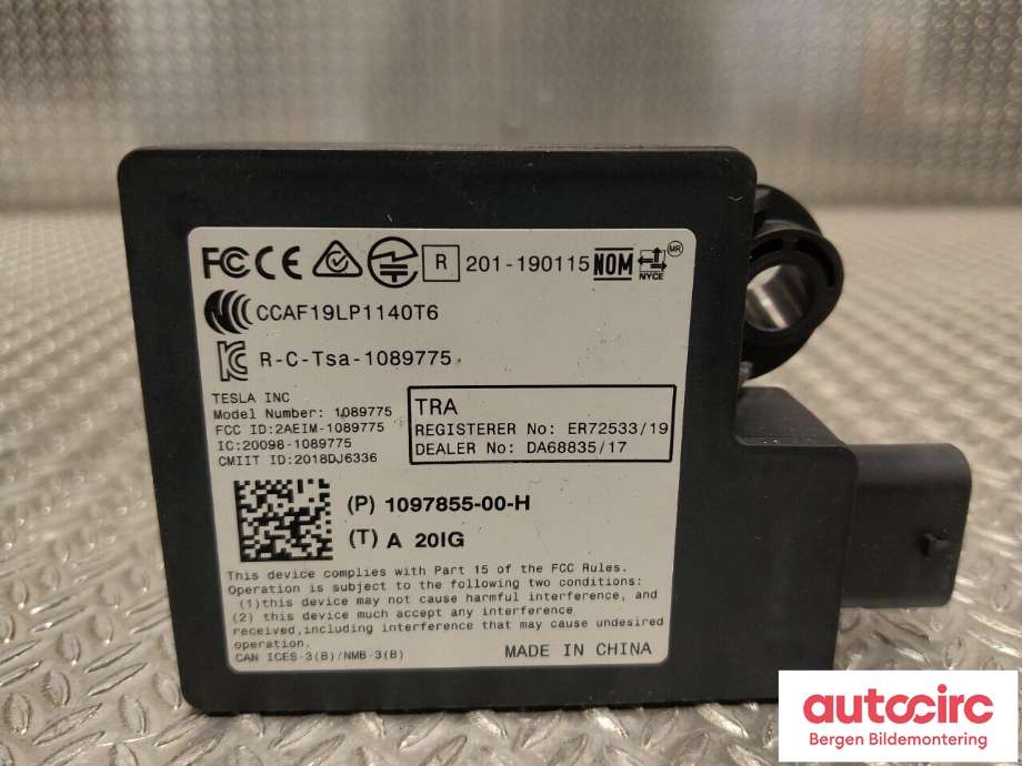 Styreenhet diverse til Tesla Model 3 2018-2023 (Fase 1)  (TESLA|1097855-00-H|)