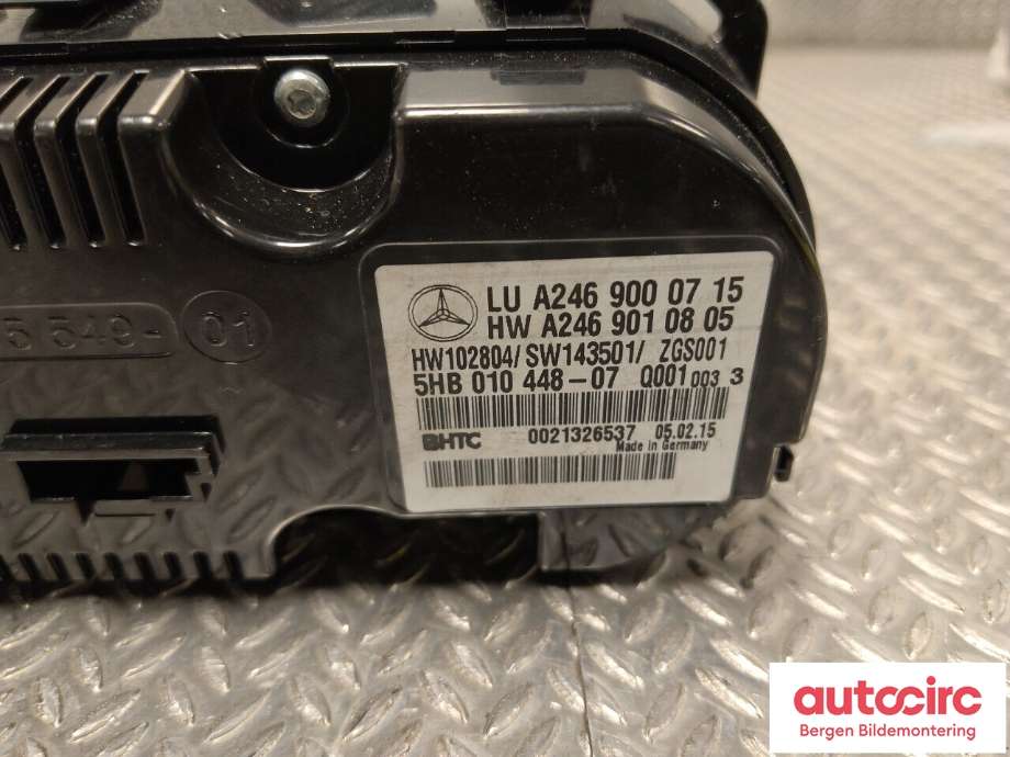 Varmeapparat betjening til Mercedes CLA 2013-2019 (C117) (C117) (MERCEDES|A 246 900 38 16|)