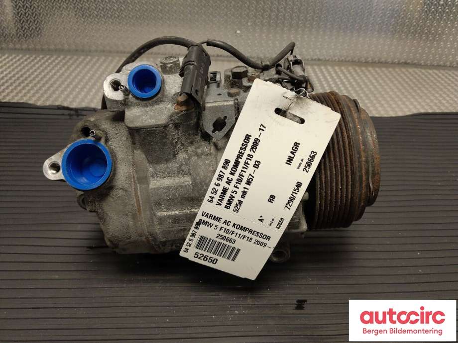 Aircondition kompressor til BMW 5-Serie 2010-2017 (F10/F11) (F10/F11) (BMW|64 52 6 987 890|)