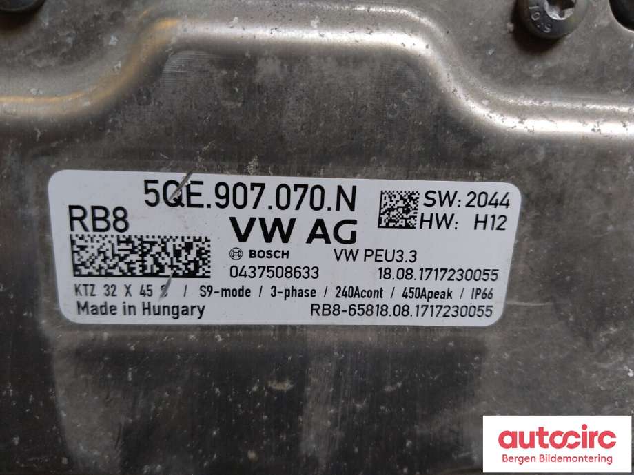 Inverter elbil til VW e-Golf 2017-2020 (Fase 2)  (VOLKSWAGEN|5QE 907 070 L|)