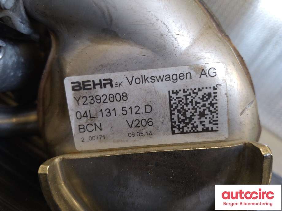 EGR-kjøler til Škoda Octavia 2013-2016 (Type III, Fase 1) (SKODA|04L 131 512 BQ|04L 131 512 BH|)