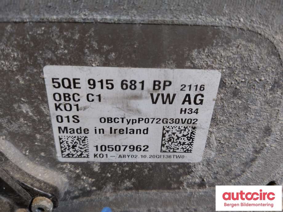 Batterilader (OBC - On Board Charger) til Škoda Citigo-e 2019-->> (SKODA|5QE 915 681 BT|5QE 915 681 BP|)