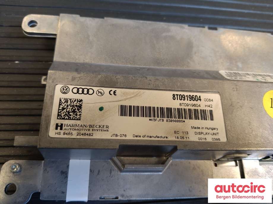 Instrument kjørecomputer til Audi A5 2007-2016 (Type I)  (AUDI|8T0 919 604 B|8T0 919 604|)