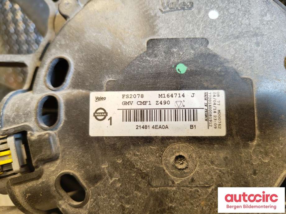 Kjølevifte til Nissan Qashqai 2014-2021 (Type II)  (NISSAN|214814EA0B|214814EA0A|)
