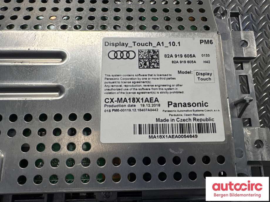 Instrument kjørecomputer til Audi A1 2018-->> (Type II)  (AUDI|82A 919 620 A|82A 919 605 B|)