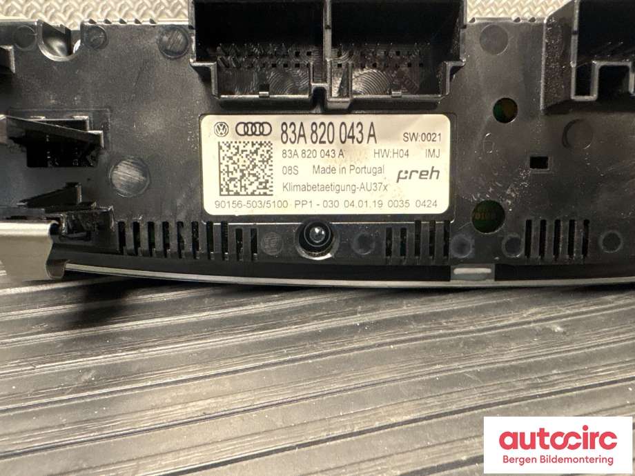 Varmeapparat betjening til Audi A1 2018-->> (Type II) (AUDI|83A 820 043 A|)