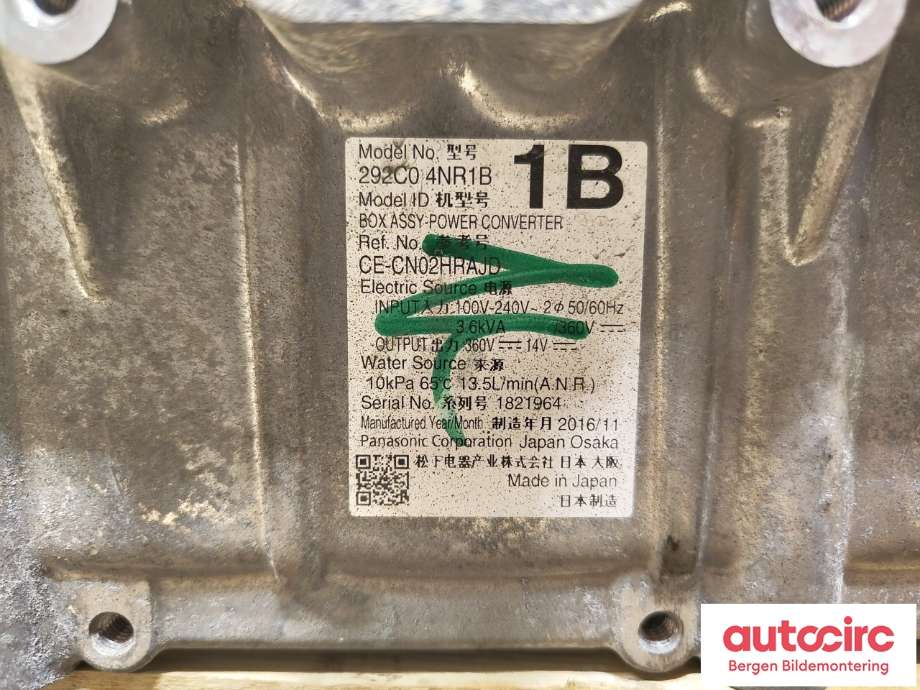 Batterilader (OBC - On Board Charger) til Nissan Leaf 2011-2017 (Type I)  (NISSAN|292C04NR1B|)