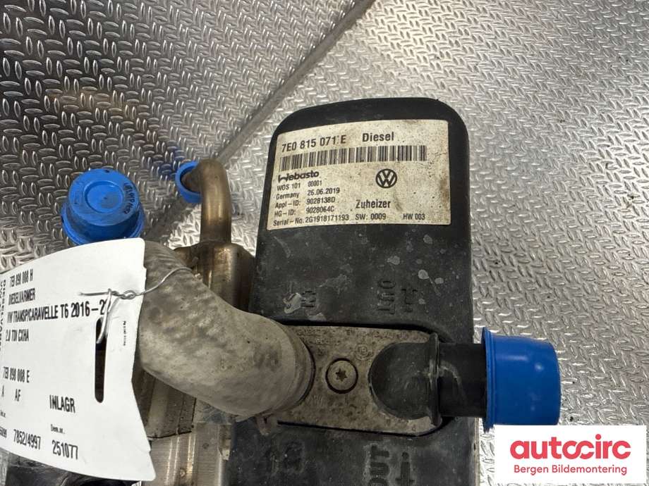 Dieselvarmer til VW Transporter / Caravelle 2019-->> (T6.1) (T6.1) (VOLKSWAGEN|7E0 898 008 H|7E0 898 008 E|)