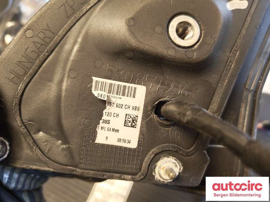 Speil høyre til VW Golf VI 2008-2012  (VOLKSWAGEN|5K0 857 508 AF|)