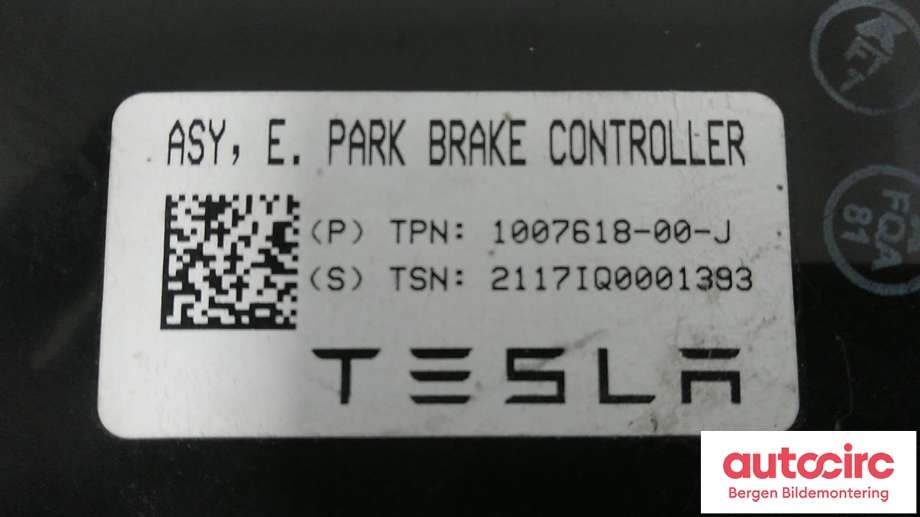 Styreenhet parkering til Tesla Model X 2016-->>  (TESLA|1007618-00-J|)