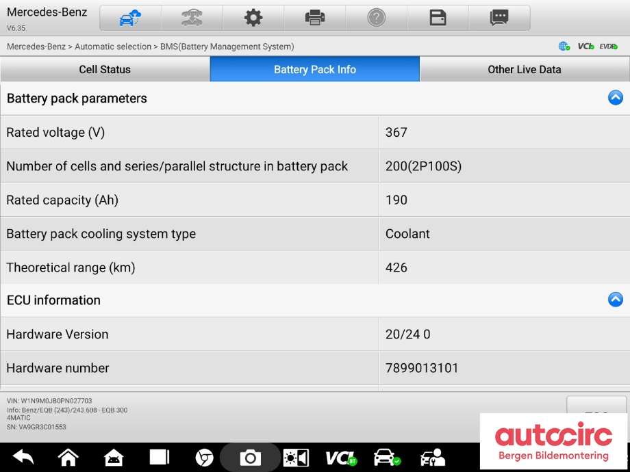 Batteripakke elbil til Mercedes EQB 2022-->>  (MERCEDES|A 243 340 07 03|A 243 340 42 03|)