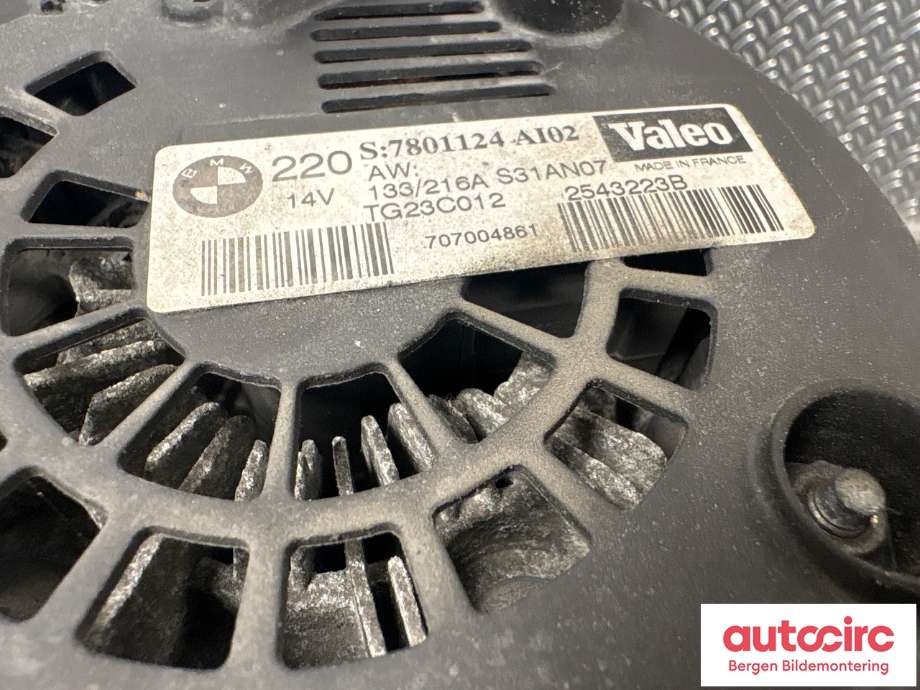 Dynamo til BMW X5 2007-2013 (E70) (E70) (BMW|12 31 7 801 124|)