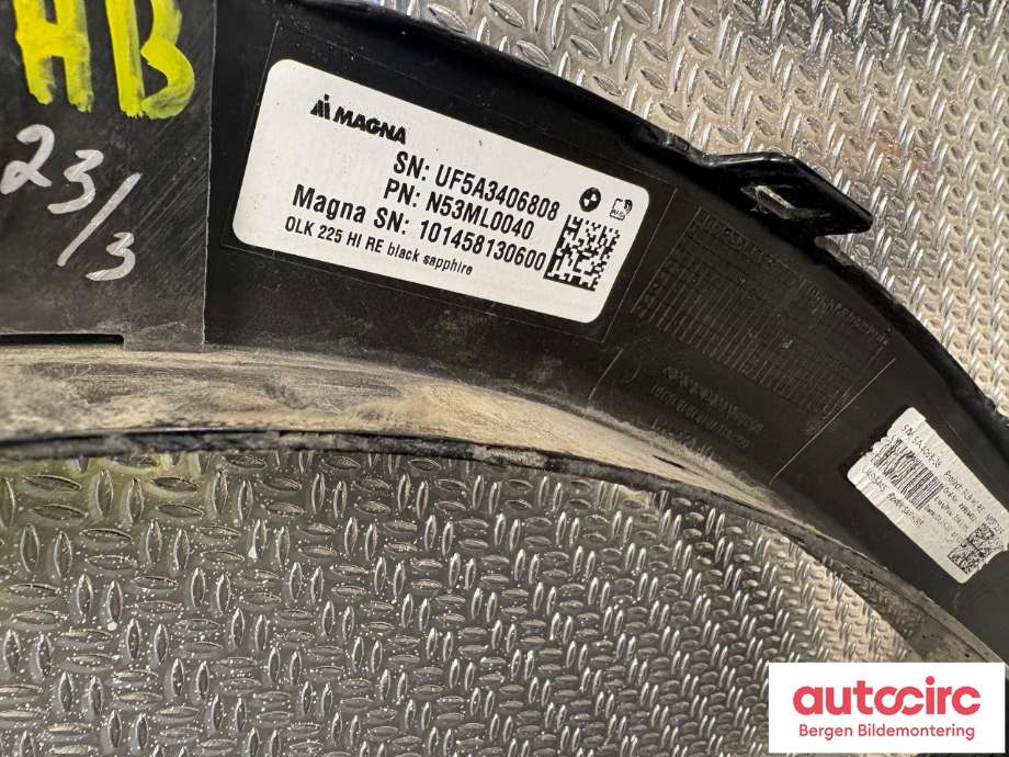 Hjulbuelist høyre bak til BMW iX 2021-->> (I20) (I20) (BMW|51 17 5 A4F FF2|)
