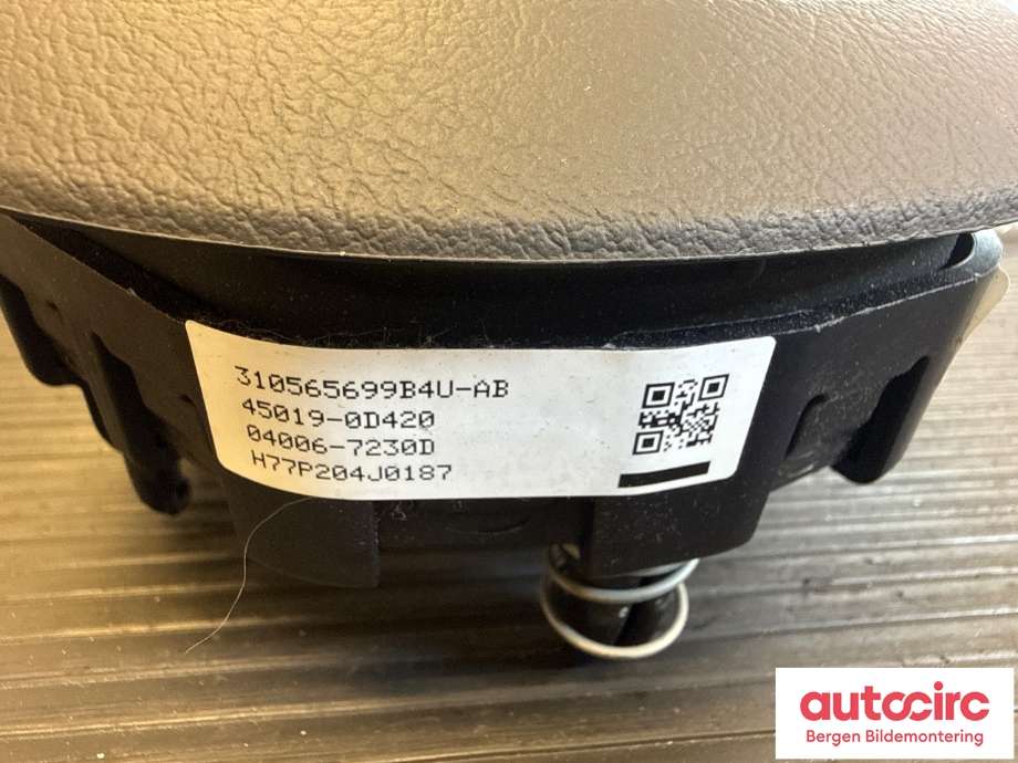 Airbag rattpute til Toyota Yaris 2014-2020 (Type III, Fase 2)  (TOYOTA|451300D630C1|451300D350C2|)