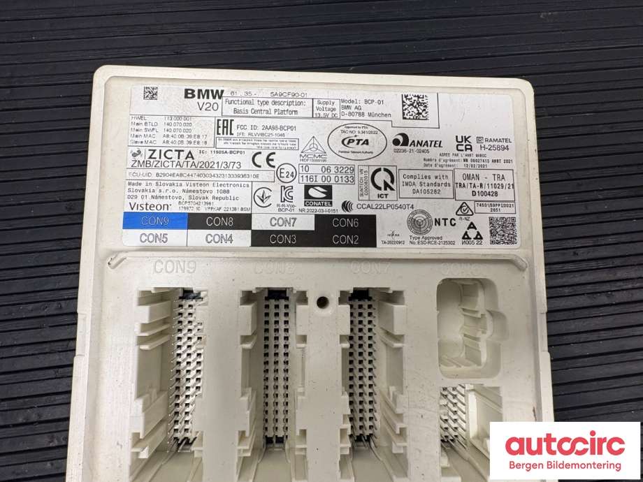 Styreenhet comfort (BCM) til BMW iX 2021-->> (I20) (I20) (BMW|61 35 5 B8E 927|61 35 5 B3C 127|61 35 5 A9C F90)