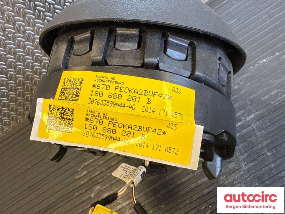 Airbag rattpute til VW E-Up 2013-2019  (VOLKSWAGEN|1S0 880 201 J|)