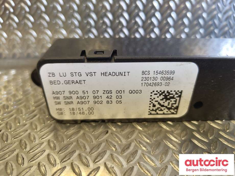 Bilstereo diverse til Mercedes Citan 2021-->> (W420) (W420) (MERCEDES|A 907 900 51 07|)
