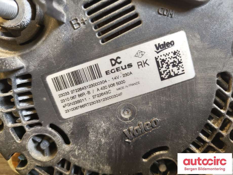 Dynamo til Mercedes Citan 2021-->> (W420) (W420) (MERCEDES|A 420 906 50 00|A 420 906 49 00|2310 067 86R)
