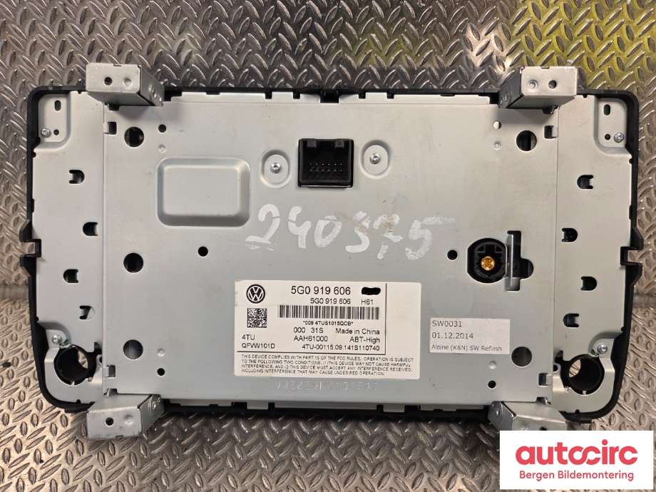 Instrument kjørecomputer til VW e-Golf 2014-2017 (Fase 1)  (VOLKSWAGEN|5G0 919 606|)