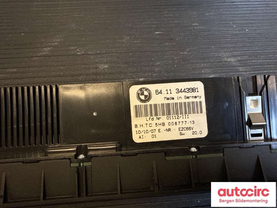 Varmeapparat betjening til BMW X3 2007-2010 (Fase 2) (E83) (E83) (BMW|64 11 3 443 981|)