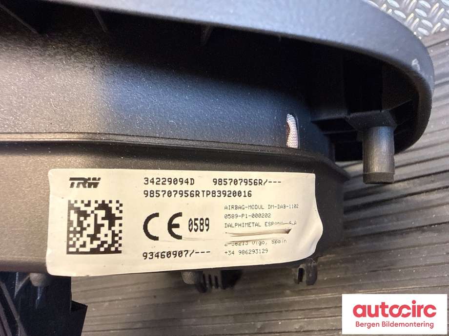 Airbag rattpute til Nissan NV300 2016-->> (NISSAN|9851000Q1E|)
