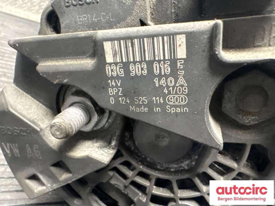 Dynamo til Audi Q5 2008-2012 (Type I, Fase 1)  (AUDI|03G 903 016 EX|)