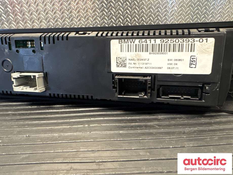 Varmeapparat betjening til BMW 3-Serie 2005-2011 (E90/E91/E92/E93) (E90/E91/E92/E93) (BMW|64 11 9 286 618|)