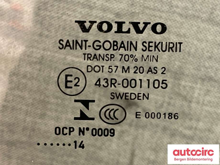 Siderute venstre bak til Volvo XC60 2014-2017 (Type I, Fase 2)  (VOLVO|31386798|)