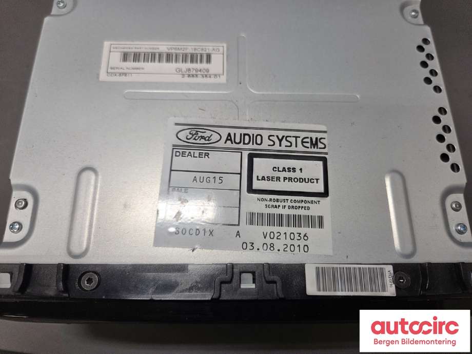 Bilstereo til Ford Focus 2008-2010 (Type II, Fase 2)  (FORD|1830411|7M5T-18C939-EH|)
