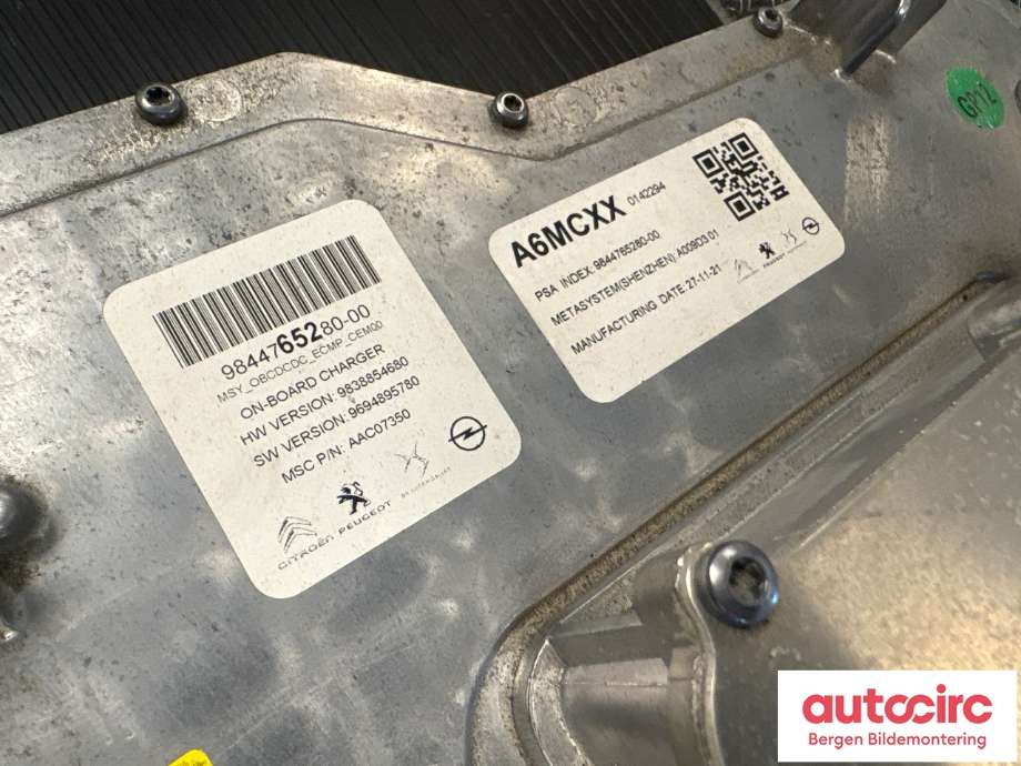 Batterilader (OBC - On Board Charger) til Peugeot 2008 2019-->> (Type II)  (PEUGEOT|16 913 444 80|16 758 121 80|)