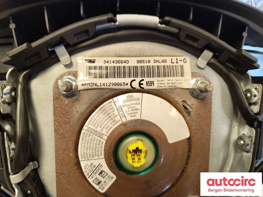 Airbag rattpute til Nissan Leaf 2011-2017 (Type I) (NISSAN|985103NL0B|)