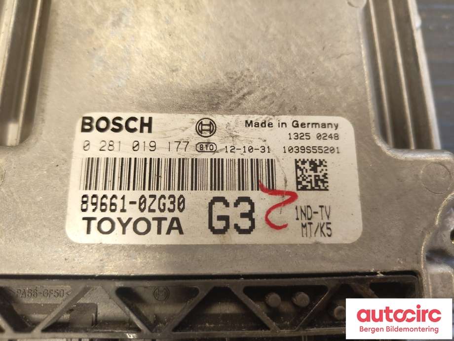 Styreenhet motor til Toyota Auris 2013-2015 (Type II, Fase 1)  (TOYOTA|896610ZG30|)