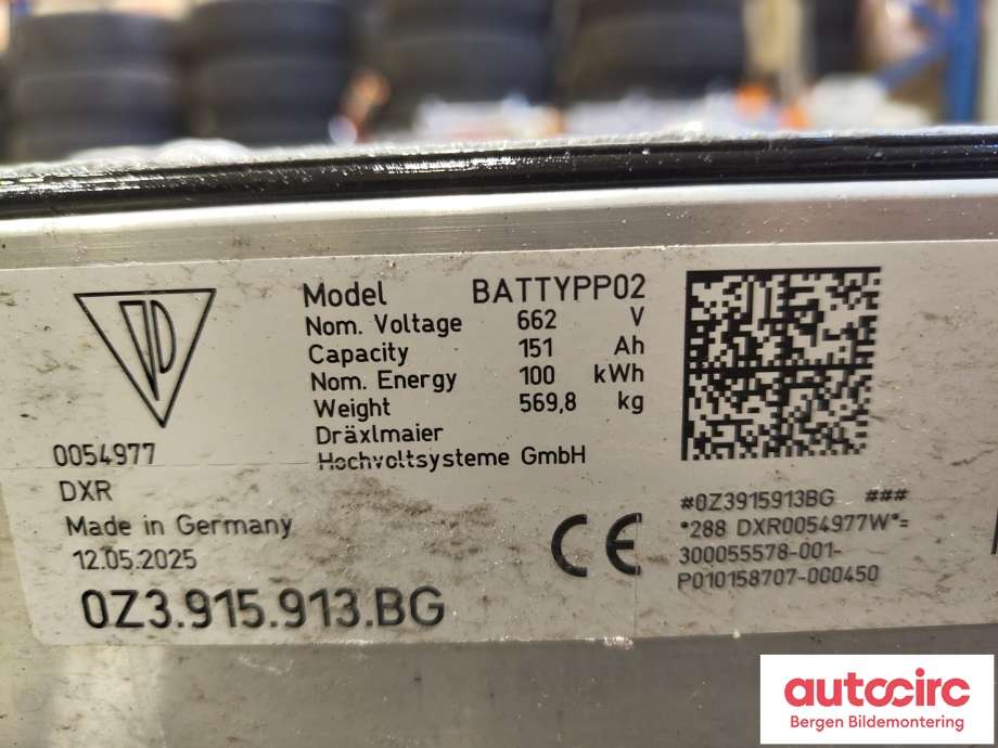 Batteripakke elbil til Porsche Macan 2014-->> (95B) (95B) (PORSCHE|0Z3 915 913 BN|0Z3 915 913 BX|0Z3 915 913 BG)