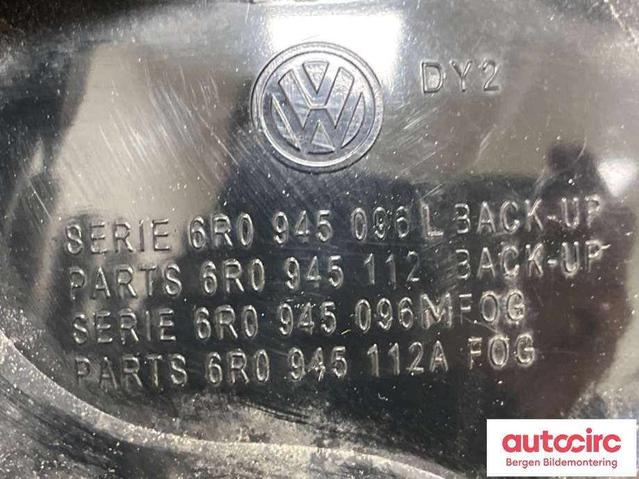Baklykt høyre til VW Polo 2009-2014 (Type V, Fase 1)  (VOLKSWAGEN|6R0 945 258 A|)