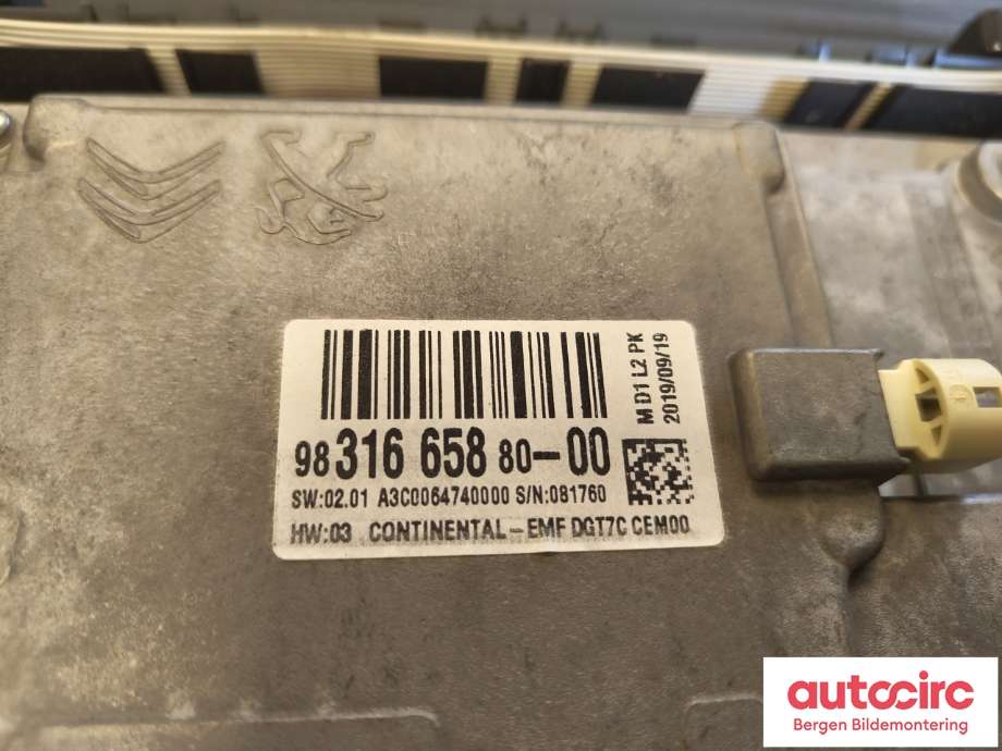 Multimedia display (MCU - Media Controller Unit) til Peugeot Expert 2016-->> (Type III)  (PEUGEOT|98 316 658 80|)