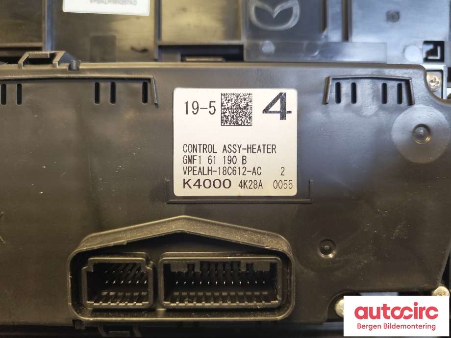 Varmeapparat betjening til Mazda 6 2015-2018 (Type III, Fase 2)  (MAZDA|GMF1-61-190C|)