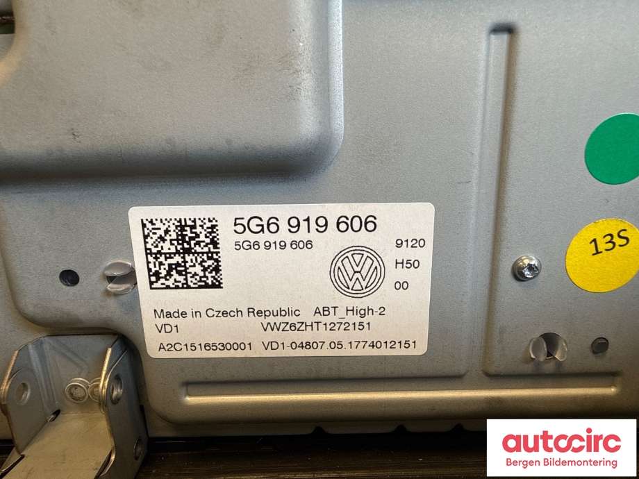 Instrument kjørecomputer til VW e-Golf 2017-2020 (Fase 2)  (VOLKSWAGEN|5G6 919 606 C|)