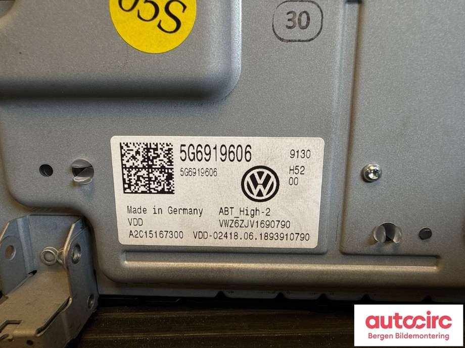 Instrument kjørecomputer til VW e-Golf 2017-2020 (Fase 2)  (VOLKSWAGEN|5G6 919 606 C|)