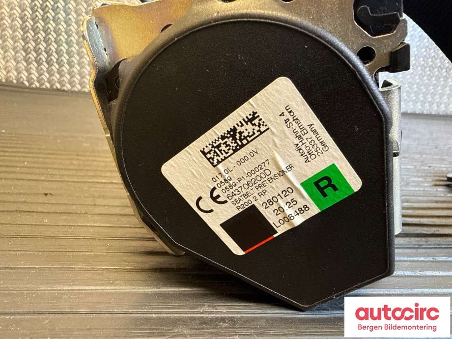 Sikkerhetsbelte bak høyre til Porsche Taycan 2019-->>  (PORSCHE|9J1 857 806 G|9J1 857 806|9J1 857 806 D)