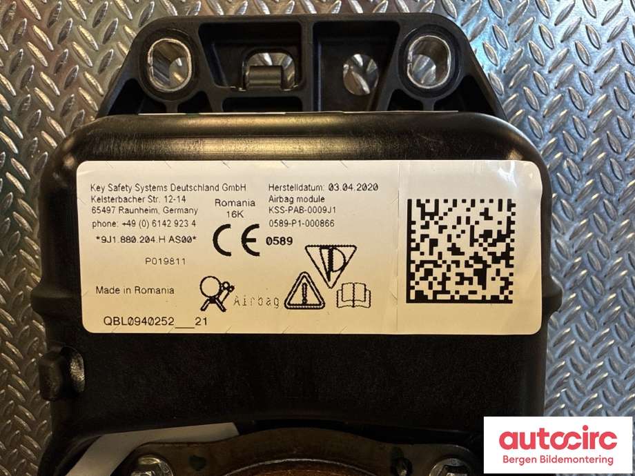Airbag passasjer til Porsche Taycan 2019-->>  (PORSCHE|9J1 880 204 L|9J1 880 204 F|9J1 880 204 H)