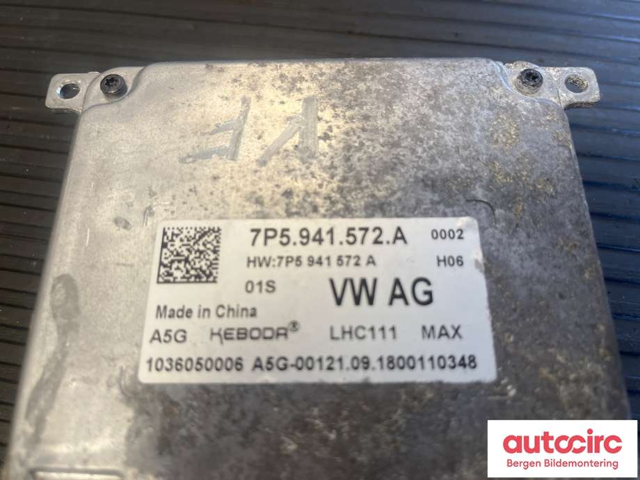 Styreenhet xenon/ballast til VW e-Golf 2017-2020 (Fase 2)  (VOLKSWAGEN|7P5 941 572 A|)
