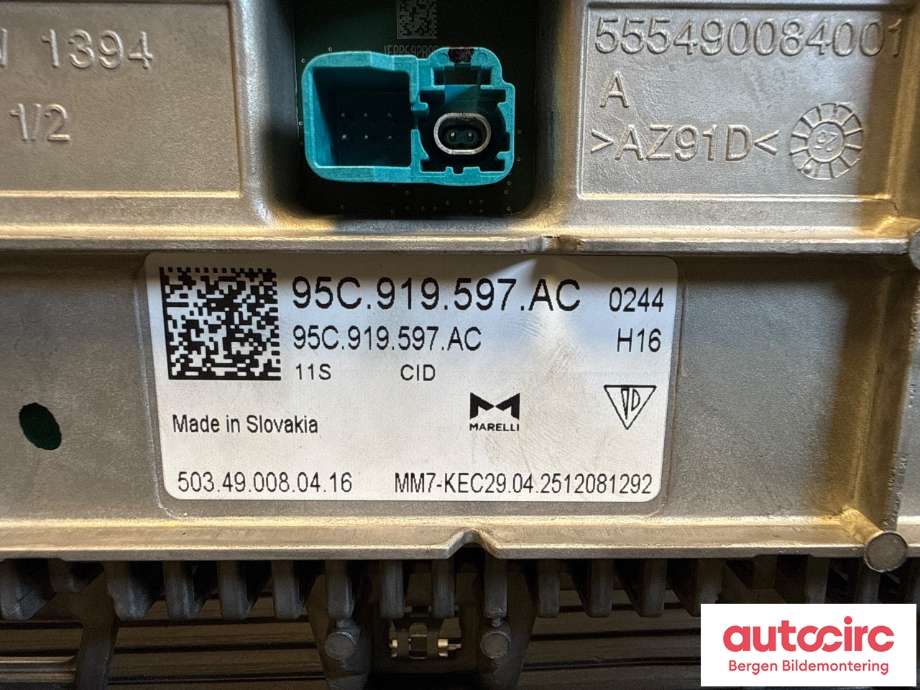 Instrument kjørecomputer til Porsche Macan 2014-->> (95B) (95B) (PORSCHE|95C 919 597 AC|)